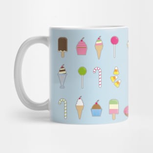 vector illustration of many desserts Mug